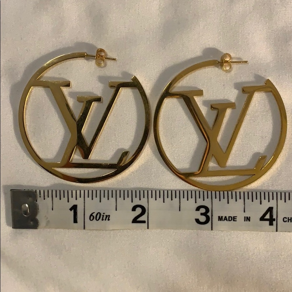 L V Hoop Earrings